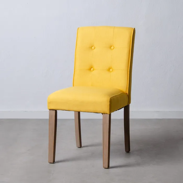 Scaun dining Capitonat Galben, Lemn Stofa - creativdeco.ro [2]