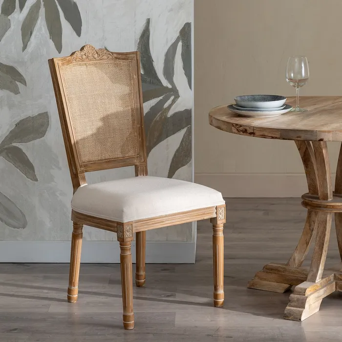 Scaun dining CLASIC Extra, Lemn, Stofa Crem - creativdeco.ro [10]