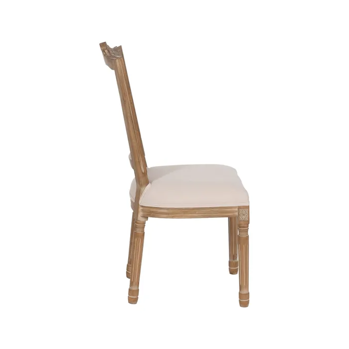 Scaun dining CLASIC Extra, Lemn, Stofa Crem - creativdeco.ro [3]