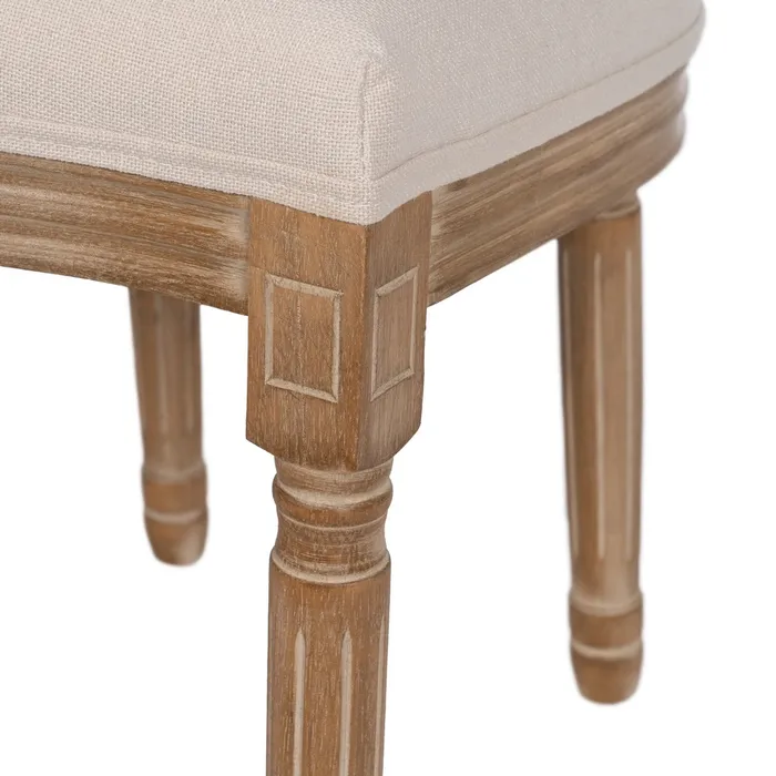 Scaun dining CLASIC, Lemn, Ratan, Stofa In Crem - creativdeco.ro [7]