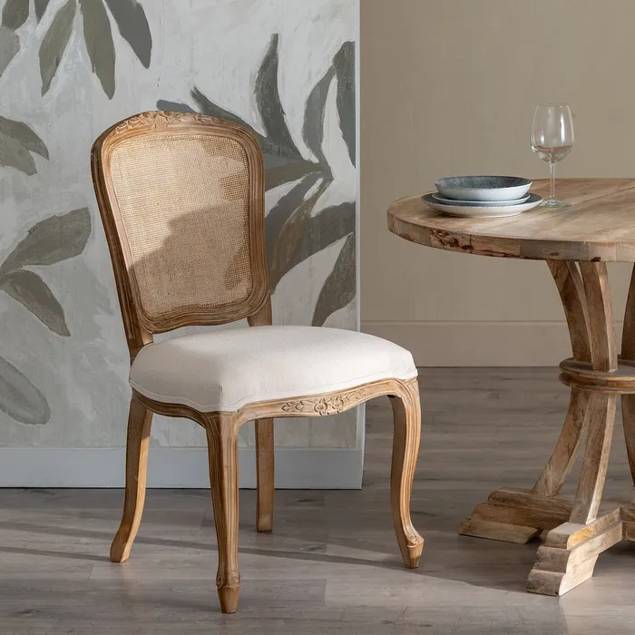 Scaun dining CLASIC PLUS, Lemn, Stofa In Crem - creativdeco.ro [2]