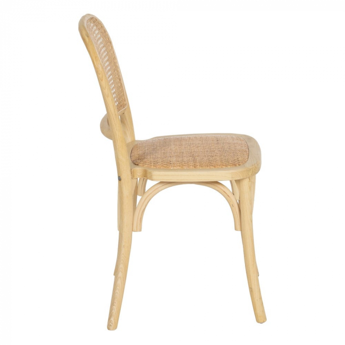 Scaun lemn ulm și ratan natural – stil rustic scandinav horeca [4]