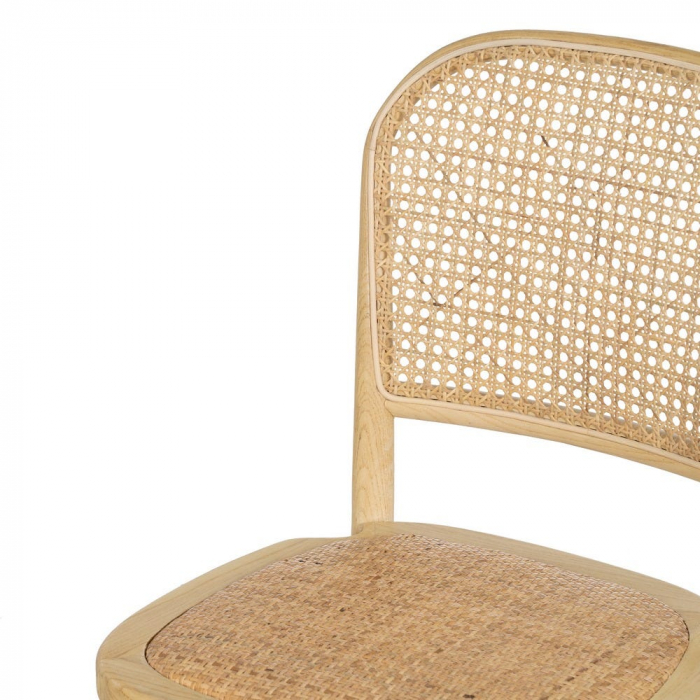Scaun lemn ulm și ratan natural – stil rustic scandinav horeca [7]