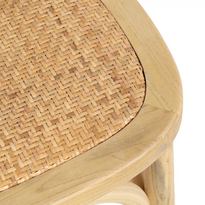 Scaun lemn ulm și ratan natural – stil rustic scandinav horeca [10]