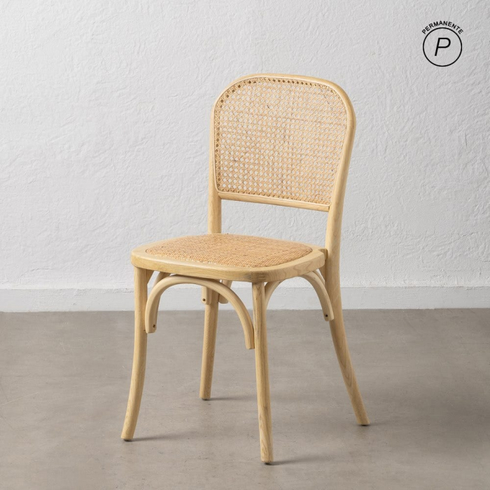 Scaun lemn ulm și ratan natural – stil rustic scandinav horeca [1]