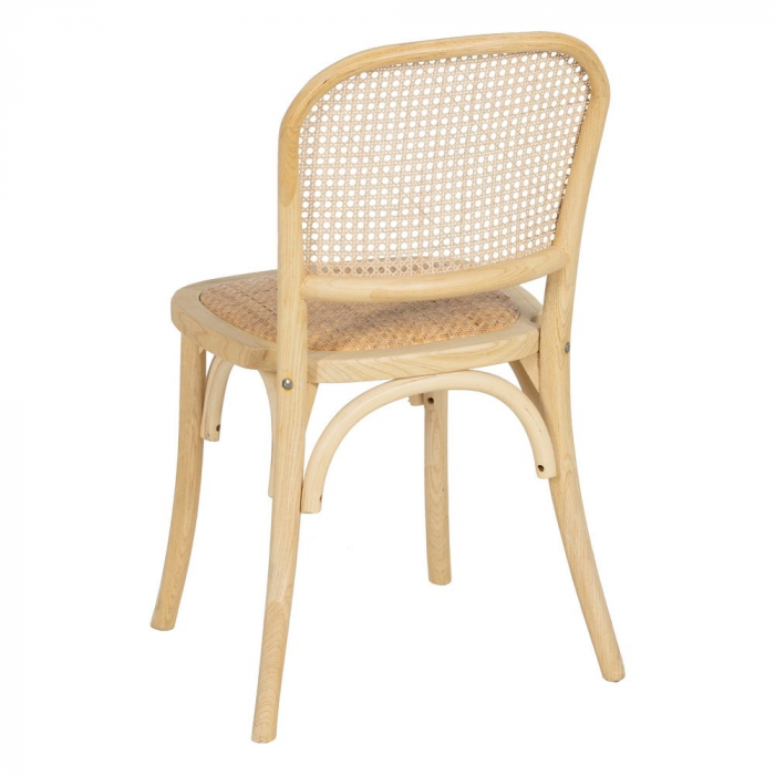 Scaun lemn ulm și ratan natural – stil rustic scandinav horeca [5]