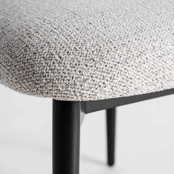 Scaun dining din stofă gri și lemn de arțar negru Erlec [6]