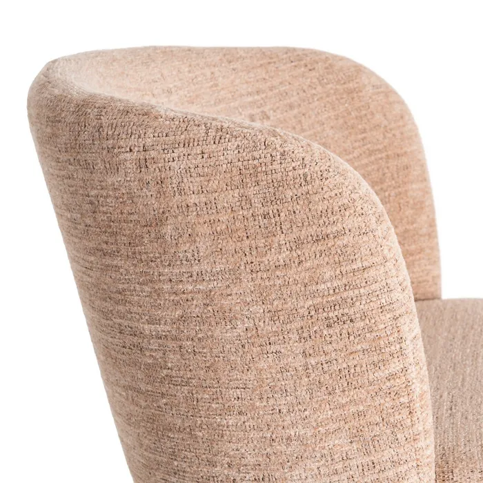 Scaun dining din stofă roz cu bază conică și revenire automată [9]