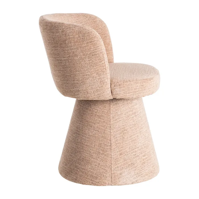 Scaun dining din stofă roz cu bază conică și revenire automată [6]