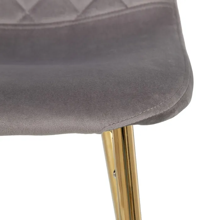 Scaun Dining Fine, Catifea Gri, Metal Auriu - creativdeco.ro [5]