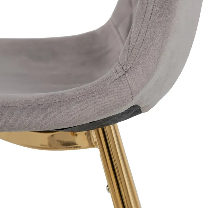 Scaun Dining Fine, Catifea Gri, Metal Auriu - creativdeco.ro [6]