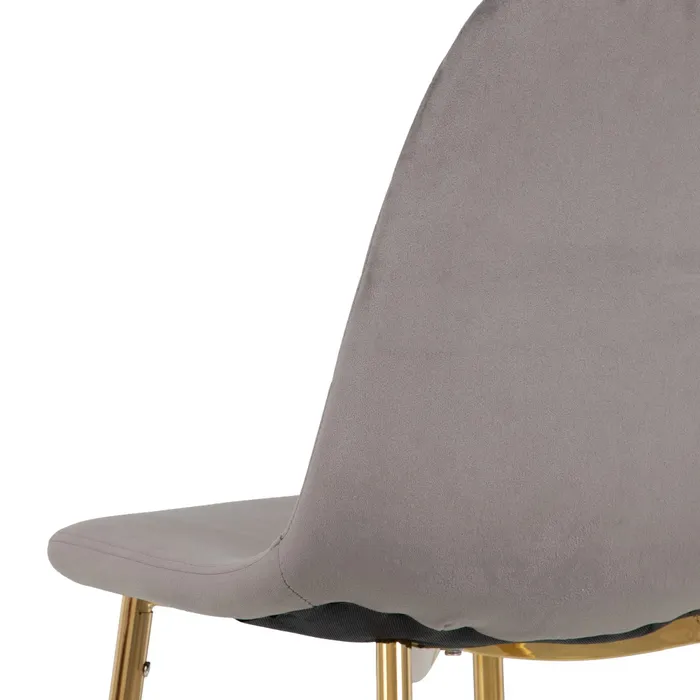 Scaun Dining Fine, Catifea Gri, Metal Auriu - creativdeco.ro [8]