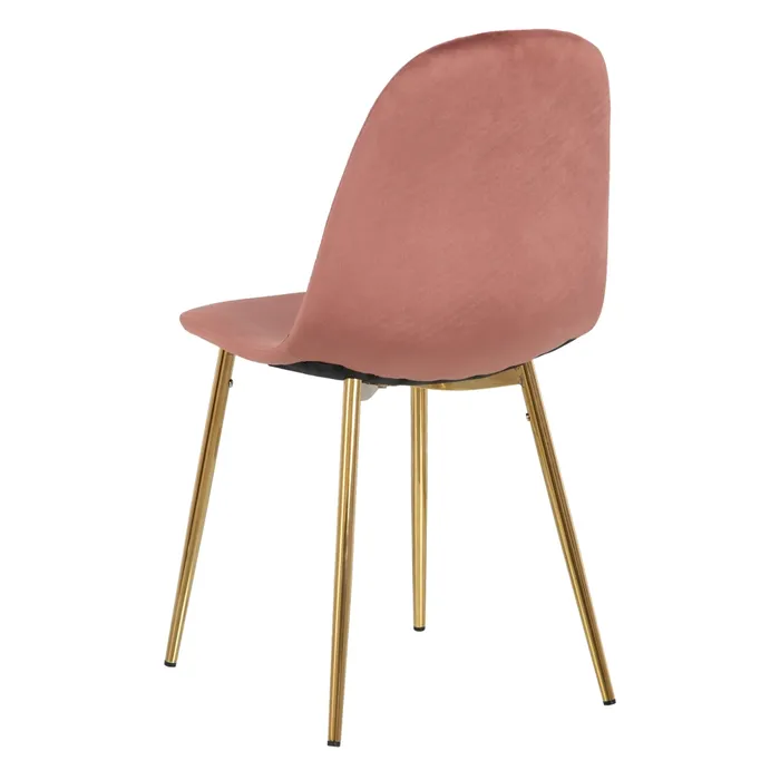 Scaun Dining Fine, Catifea Roz, Metal Auriu - creativdeco.ro [5]