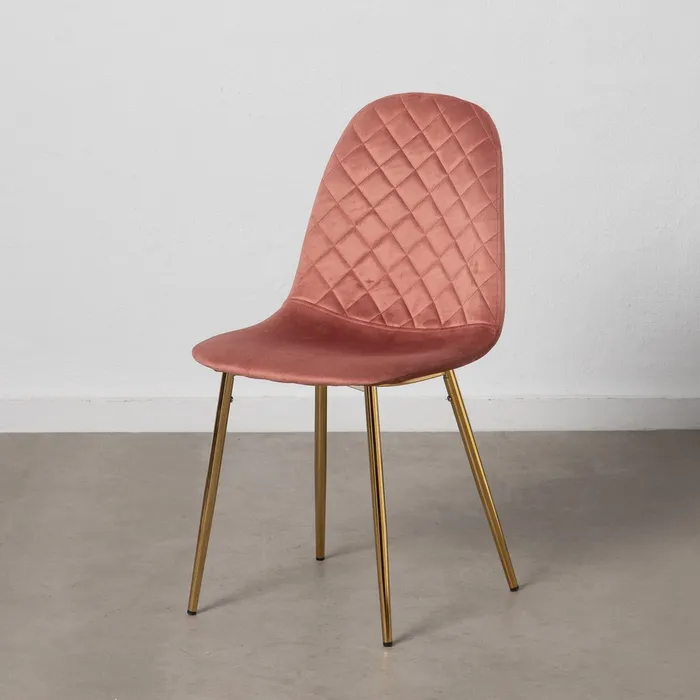 Scaun Dining Fine, Catifea Roz, Metal Auriu - creativdeco.ro [3]