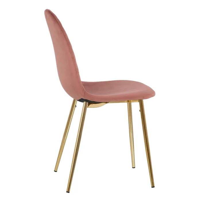 Scaun Dining Fine, Catifea Roz, Metal Auriu - creativdeco.ro [4]