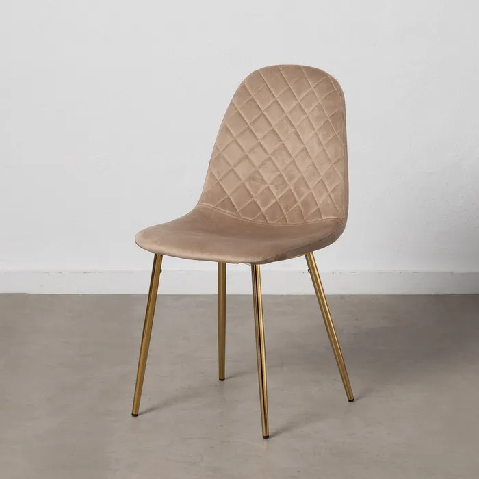 Scaun Dining Fine, Catifea Taupe, Metal Auriu - creativdeco.ro [2]