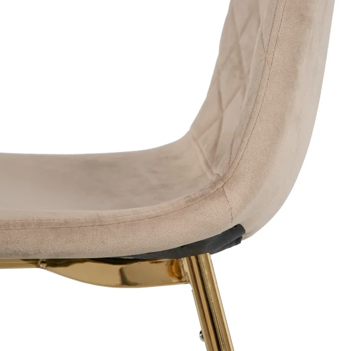 Scaun Dining Fine, Catifea Taupe, Metal Auriu - creativdeco.ro [6]