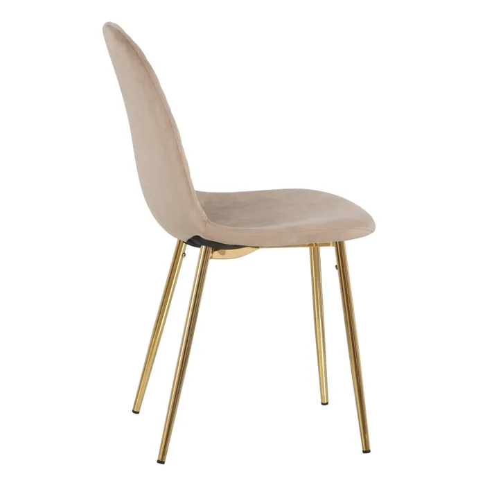 Scaun Dining Fine, Catifea Taupe, Metal Auriu - creativdeco.ro [3]