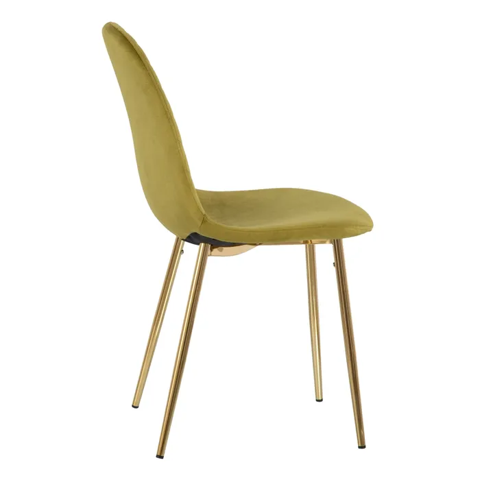 Scaun Dining Fine, Catifea Verde, Metal Auriu - creativdeco.ro [4]