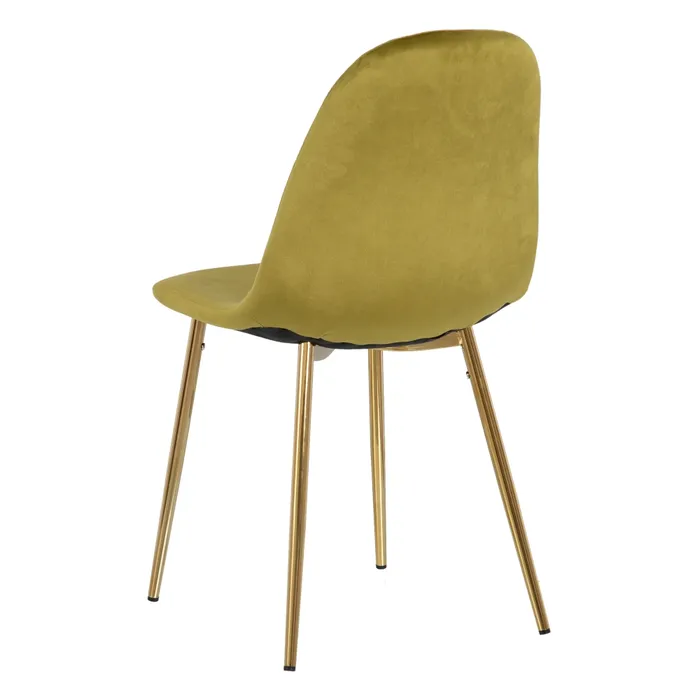 Scaun Dining Fine, Catifea Verde, Metal Auriu - creativdeco.ro [5]