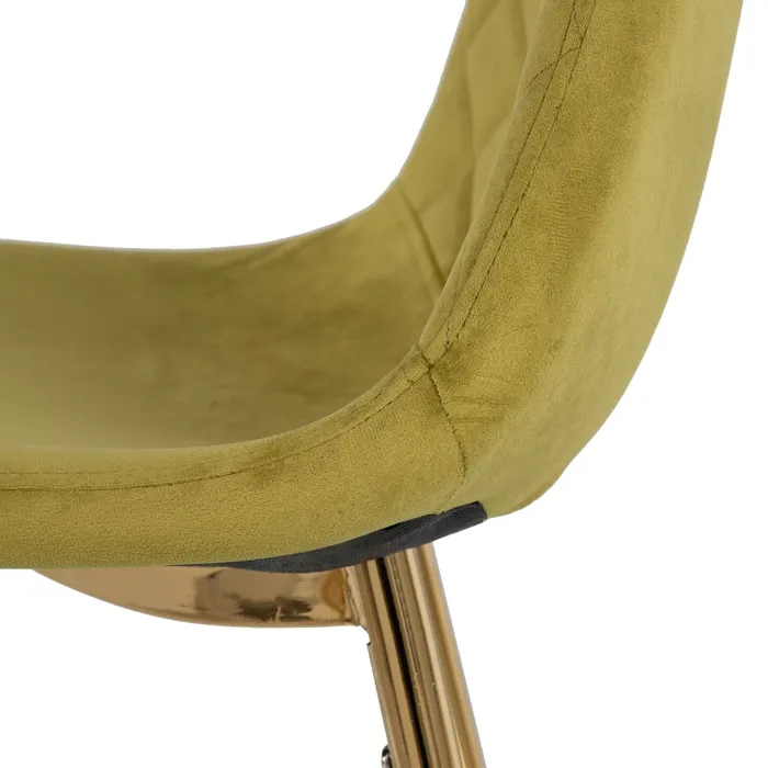 Scaun Dining Fine, Catifea Verde, Metal Auriu - creativdeco.ro [7]