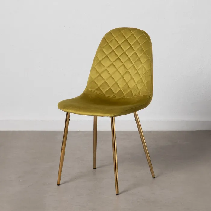 Scaun Dining Fine, Catifea Verde, Metal Auriu - creativdeco.ro [3]