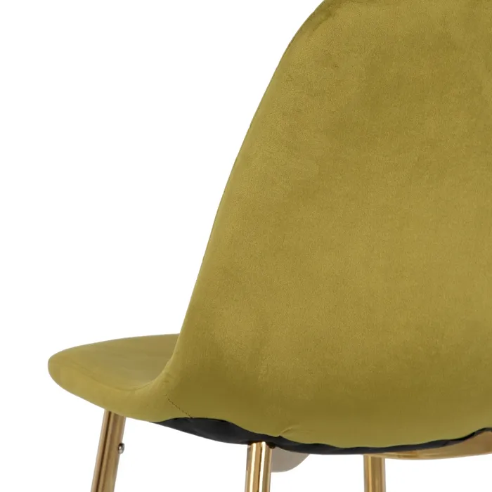 Scaun Dining Fine, Catifea Verde, Metal Auriu - creativdeco.ro [6]
