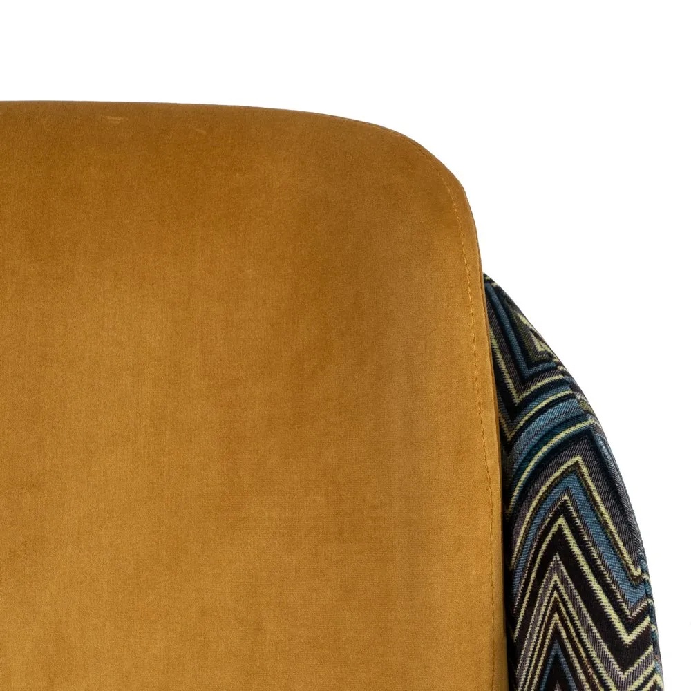 Scaun dining Geometric galben, catifea metal [6]