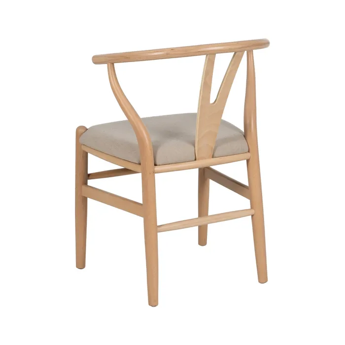Scaun Dining Lemn FAG Natural, stofa Crem - creativdeco.ro [5]