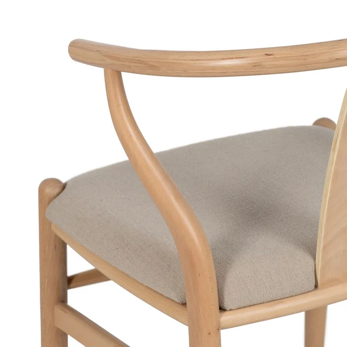 Scaun Dining Lemn FAG Natural, stofa Crem - creativdeco.ro [8]