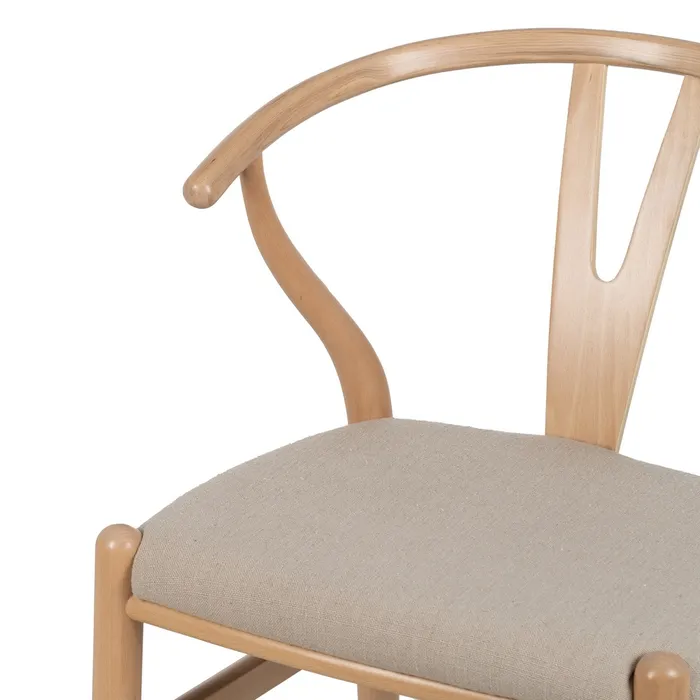 Scaun Dining Lemn FAG Natural, stofa Crem - creativdeco.ro [7]