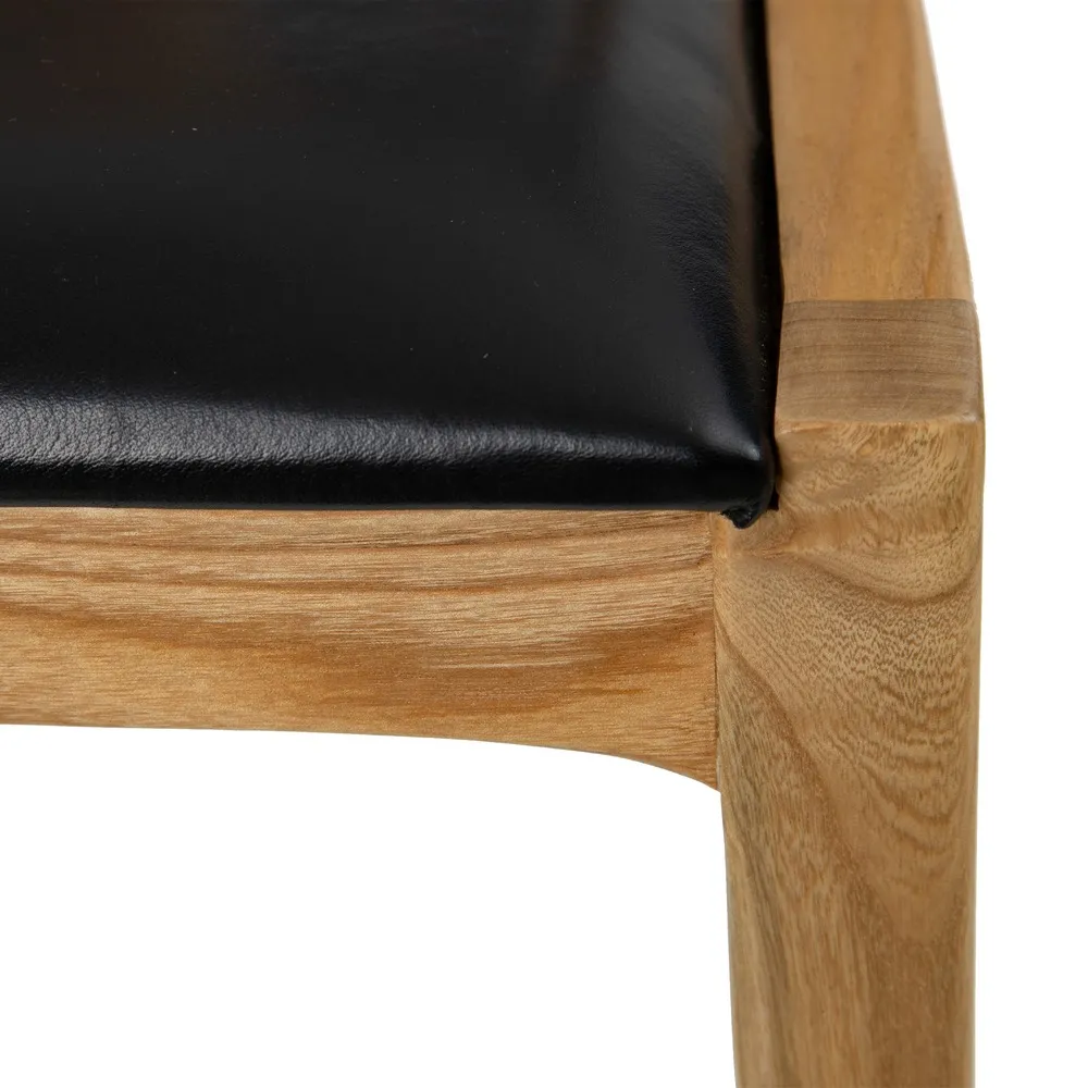 Scaun Dining Lemn Tec Piele, Natural Negru - creativdeco.ro [11]