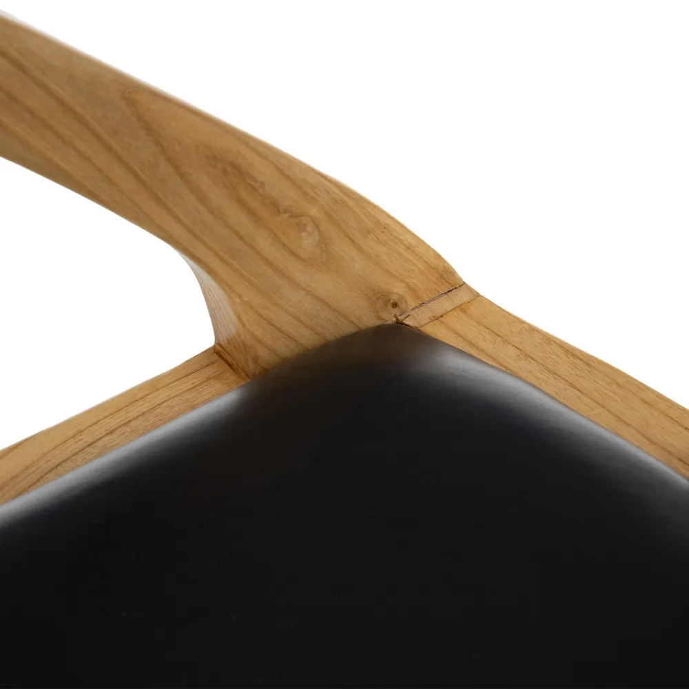 Scaun Dining Lemn Tec Piele, Natural Negru - creativdeco.ro [7]