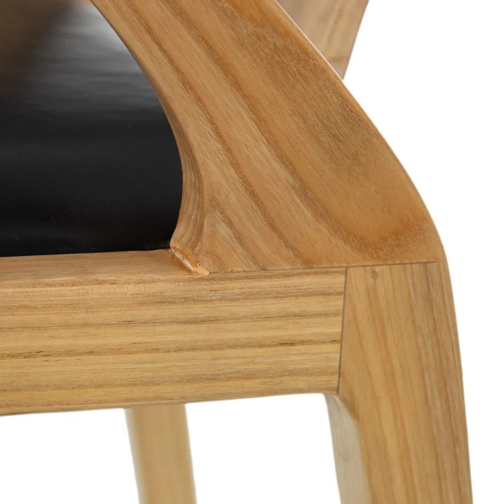 Scaun Dining Lemn Tec Piele, Natural Negru - creativdeco.ro [10]