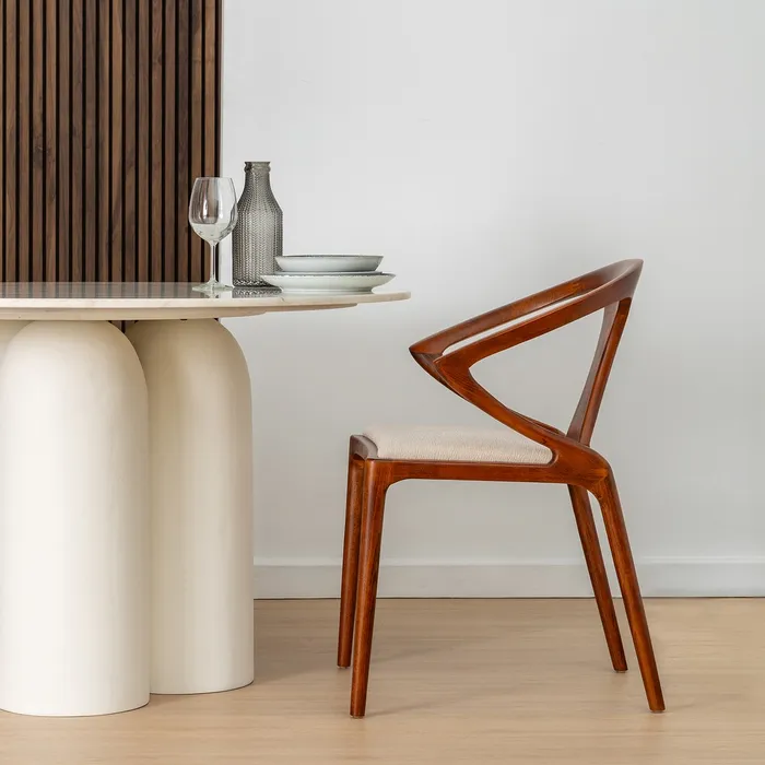 Scaun Dining Loft Elegance, Lemn, Stofa Crem - creativdeco.ro [12]