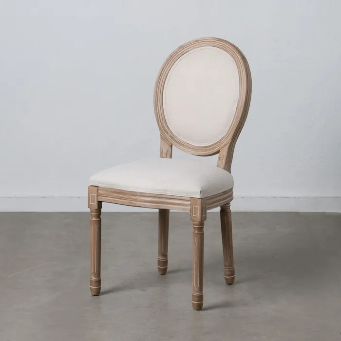 Scaun dining Medalion, Lemn, Stofa Crem - creativdeco.ro [2]