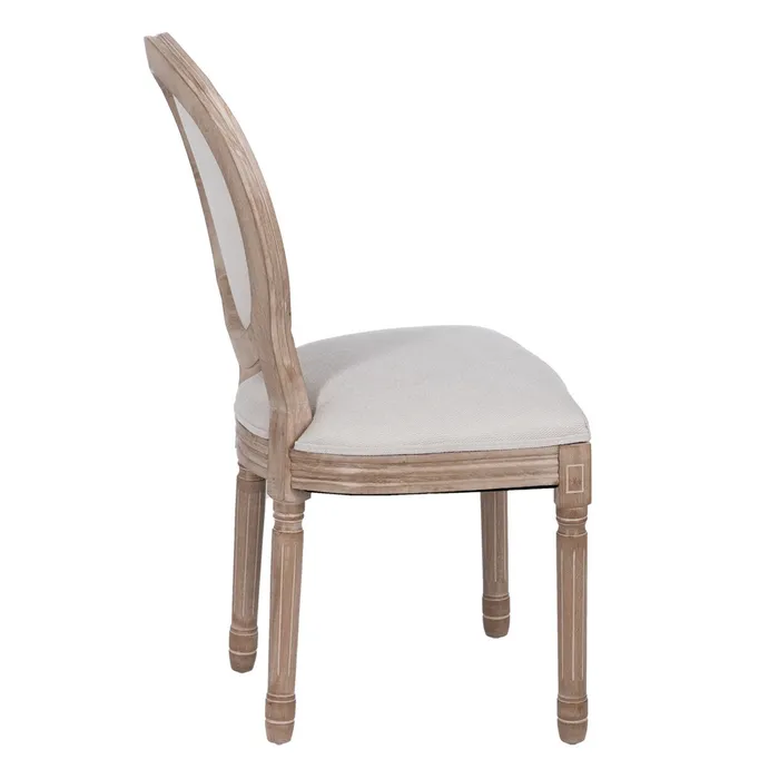 Scaun dining Medalion, Lemn, Stofa Crem - creativdeco.ro [3]