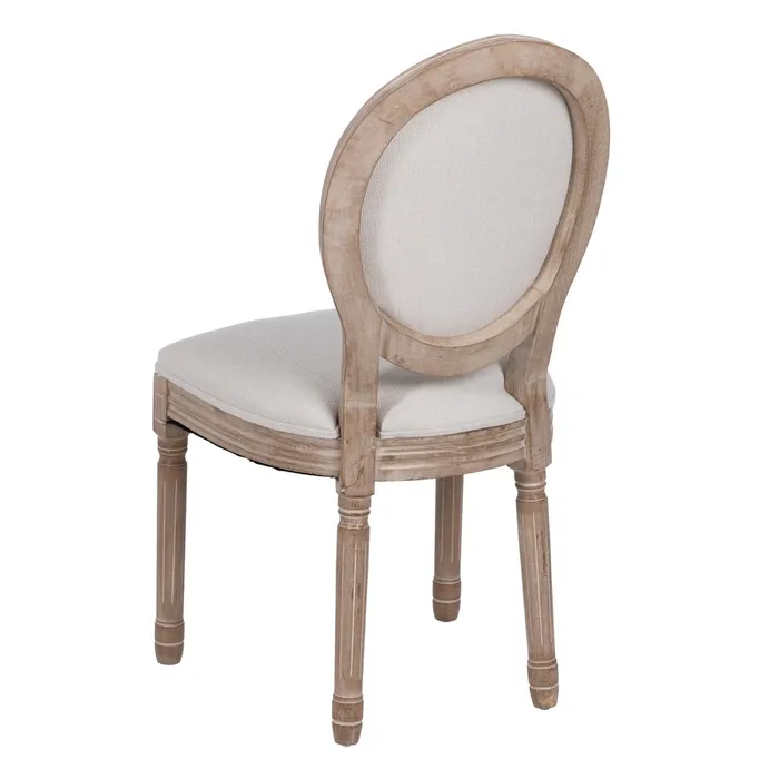 Scaun dining Medalion, Lemn, Stofa Crem - creativdeco.ro [4]