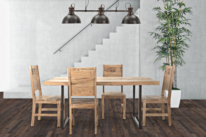 Scaun Dining Mumbay, lemn acacia, natural - CreativDeco.ro [5]