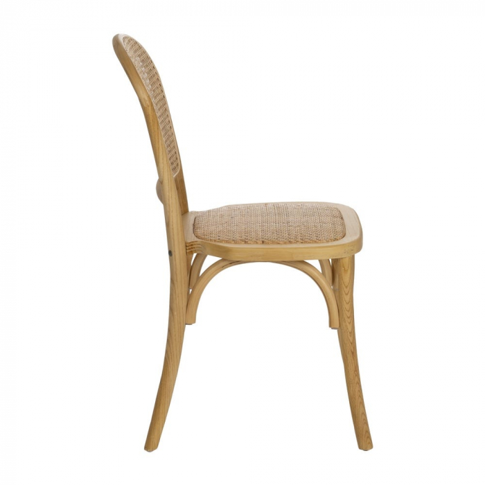 Scaun lemn natural și ratan împletit – stil rustic modern horeca [3]