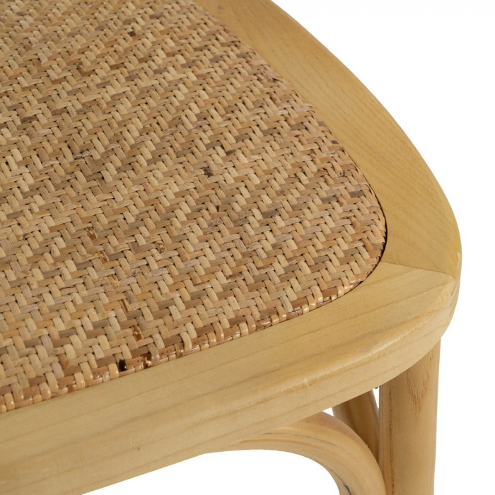 Scaun lemn natural și ratan împletit – stil rustic modern horeca [10]