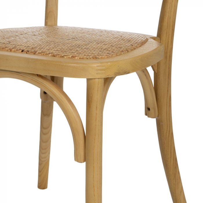 Scaun lemn natural și ratan împletit – stil rustic modern horeca [8]