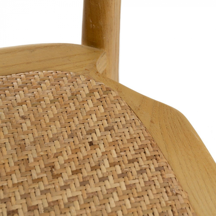 Scaun lemn natural și ratan împletit – stil rustic modern horeca [9]
