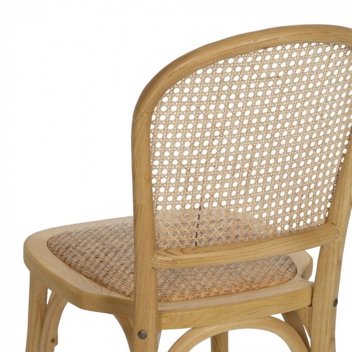 Scaun lemn natural și ratan împletit – stil rustic modern horeca [11]