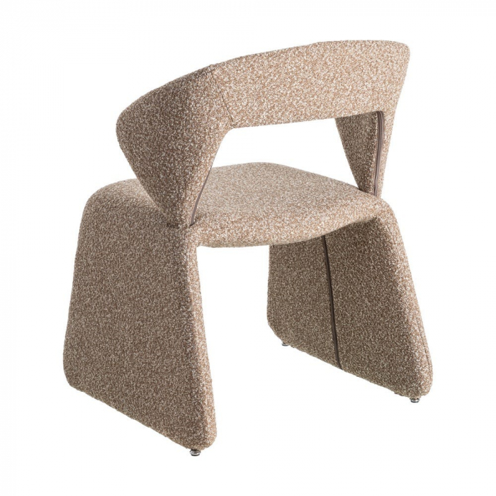 Scaun dining și HORECA bej din stofă texturată cu design contemporan [5]