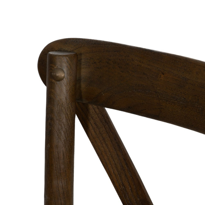 Scaun dining maro din lemn de ulm cu spătar în X [7]