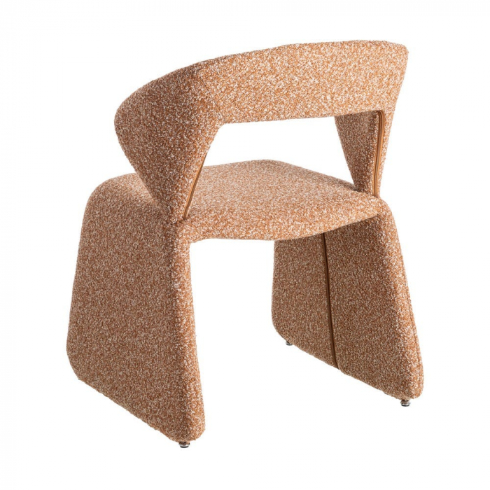 Scaun dining și HORECA roz din stofă cu design modern [5]