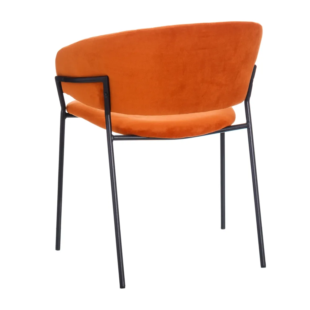 Scaun Dining Stylish Portocaliu, Catifea Metal - CreativDeco.ro [4]