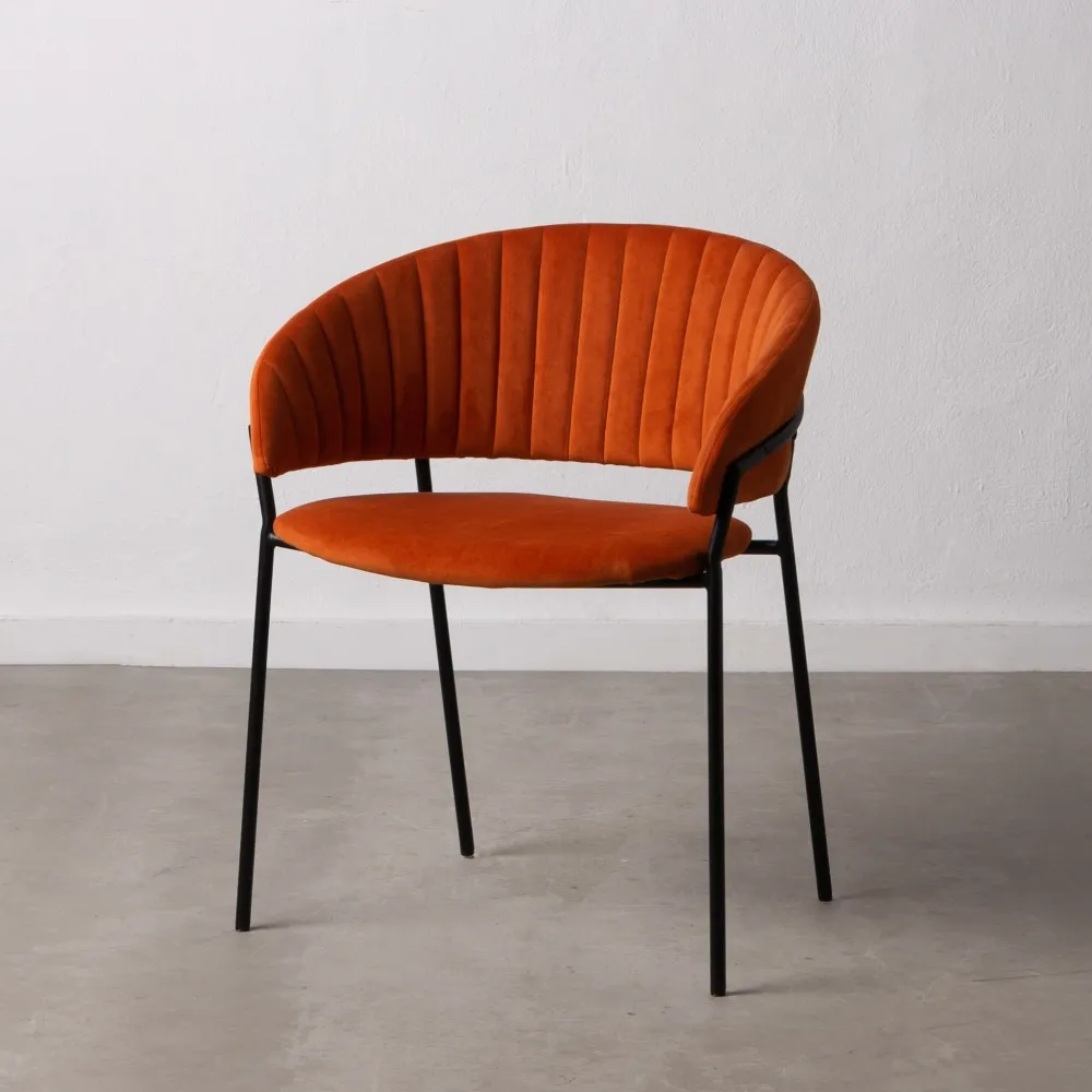 Scaun Dining Stylish Portocaliu, Catifea Metal - CreativDeco.ro [2]