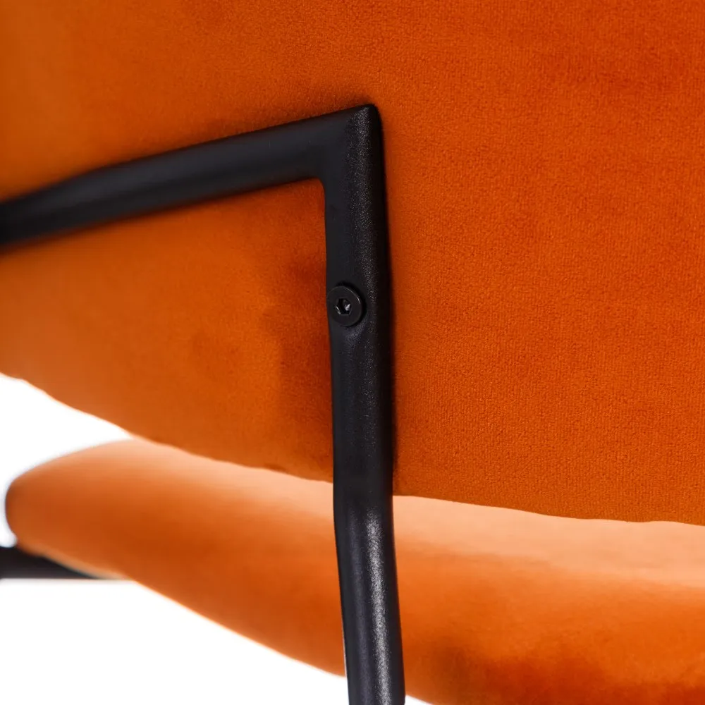 Scaun Dining Stylish Portocaliu, Catifea Metal - CreativDeco.ro [7]